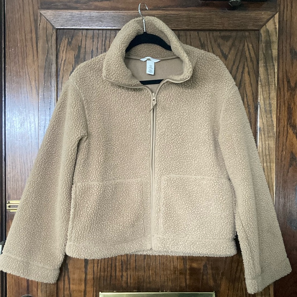 Lightweight Tan Sherpa Fleece Jacket